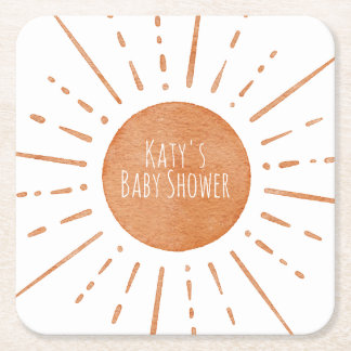Dessous-de-verre Carré En Papier Baby shower Boho Sun