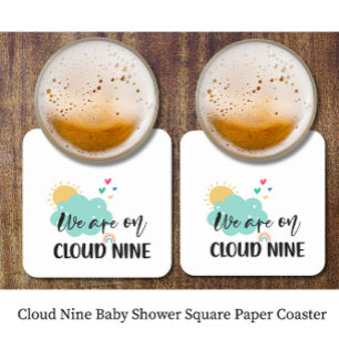 Dessous-de-verre Carré En Papier Baby Shower Cloud Nine
