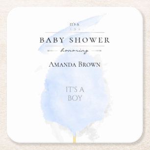 Dessous-de-verre Carré En Papier Baby shower de bonbons bleu coton couleur bleu d'e