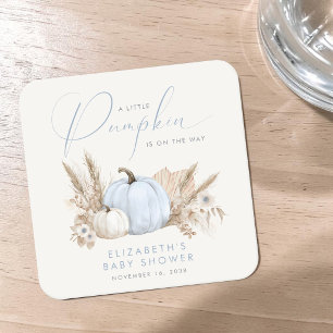 Dessous-de-verre Carré En Papier Baby Shower Garçon Petite Citrouille d'Automne