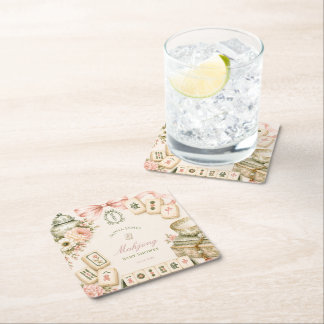 Dessous-de-verre Carré En Papier Baby-shower Mahjong