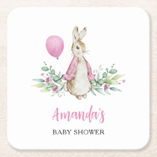 Dessous-de-verre Carré En Papier Baby shower Peter Rabbit