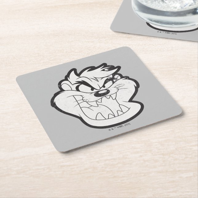 Dessous-de-verre Carré En Papier Badge TAZ™ Evil Grin (Incliné)