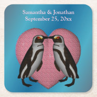 Baiser des pingouins mignon Mariage personnalisé
