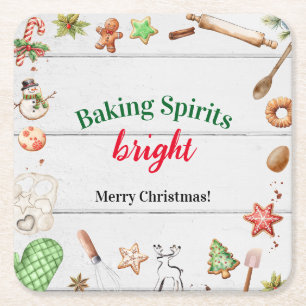 Dessous-de-verre Carré En Papier Baking Spirits Bright Noël