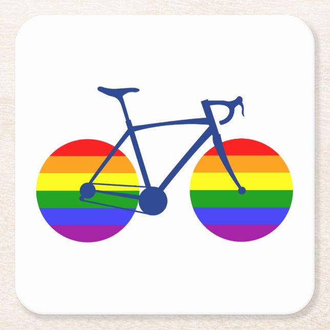 Dessous-de-verre Carré En Papier Balade En Vélo Pride (Devant)