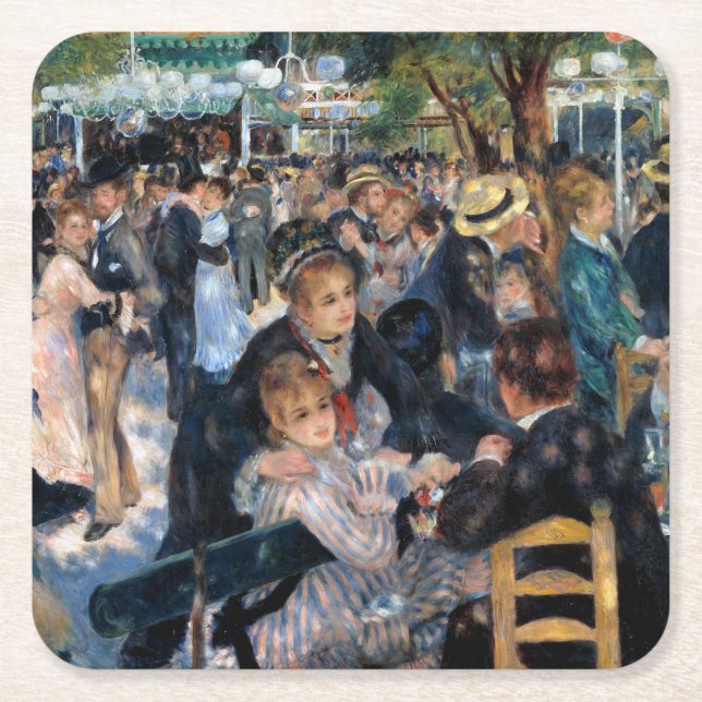 Dessous-de-verre Carré En Papier Balle au Moulin de la Galette, Auguste Renoir (Devant)