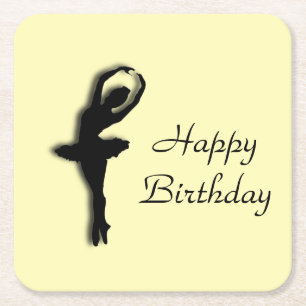 Dessous-de-verre Carré En Papier Ballerina Anniversaire Jaune