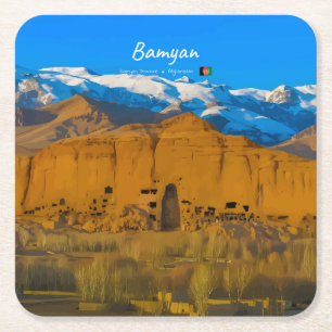 Dessous-de-verre Carré En Papier Bamyan, Afghanistan - Vallée de la falaise du Boud