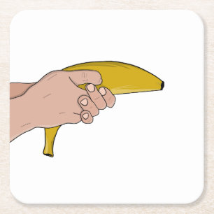 Dessous-de-verre Carré En Papier Banane mortelle