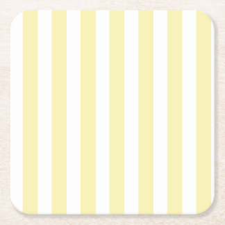 Dessous-de-verre Carré En Papier Bandes de bonbons jaunes et blancs