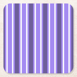 Dessous-de-verre Carré En Papier Bandes de bonbons violettes et blanches