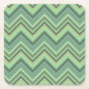 Dessous-de-verre Carré En Papier Bandes de zigzag vert olive