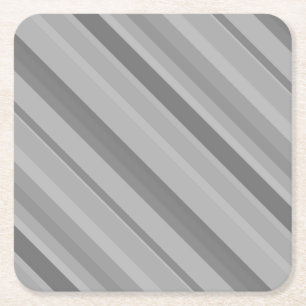 Dessous-de-verre Carré En Papier Bandes diagonales grises