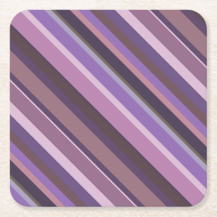 Dessous-de-verre Carré En Papier Bandes diagonales mauves
