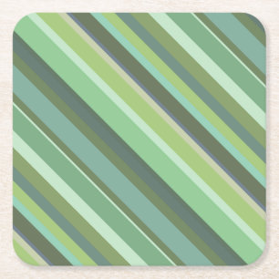Dessous-de-verre Carré En Papier Bandes diagonales vert olive