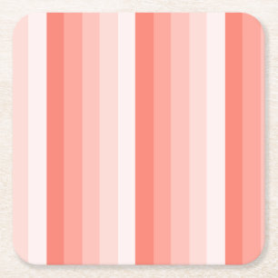 Dessous-de-verre Carré En Papier Bandes d'ombre de pêche corail