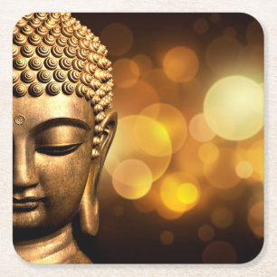 Dessous-de-verre Carré En Papier Bangkok, Thaïlande Bouddha en or