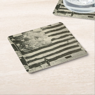 Dessous-de-verre Carré En Papier Bannière étoilée : drapeau américain à l'écran