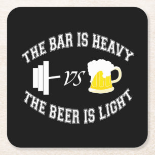 Dessous-de-verre Carré En Papier Barbell vs bière