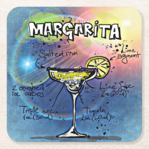 Dessous-de-verre Carré En Papier Barre bleue Margarita Recette