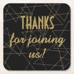 Dessous-de-verre Carré En Papier Barre BM ou Black Gold Stars Bat mitzvah<br><div class="desc">Bar Mitzvah ou Bat mitzvah, Black "Gold Stars" soirée à thème faveur Dessous de verre papier. Tous les éléments de conception peuvent être modifiés : supprimé, déplacé, redimensionné, etc. Personnalisez le texte modifiable en supprimant et en remplaçant par le vôtre. Choisissez votre style de police, votre couleur et votre taille...</div>