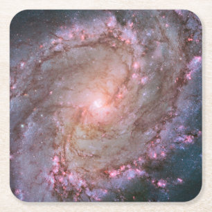 Dessous-de-verre Carré En Papier Barred Spiral Galaxy Messier 83.