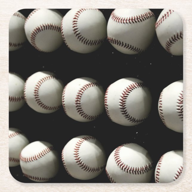 Dessous-de-verre Carré En Papier Baseballs (Devant)