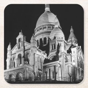 Dessous-de-verre Carré En Papier Basilique du Sacré-Cœur de Paris vintage
