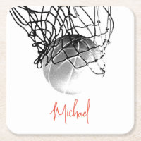 Basket-ball noir et blanc & Net Votre nom