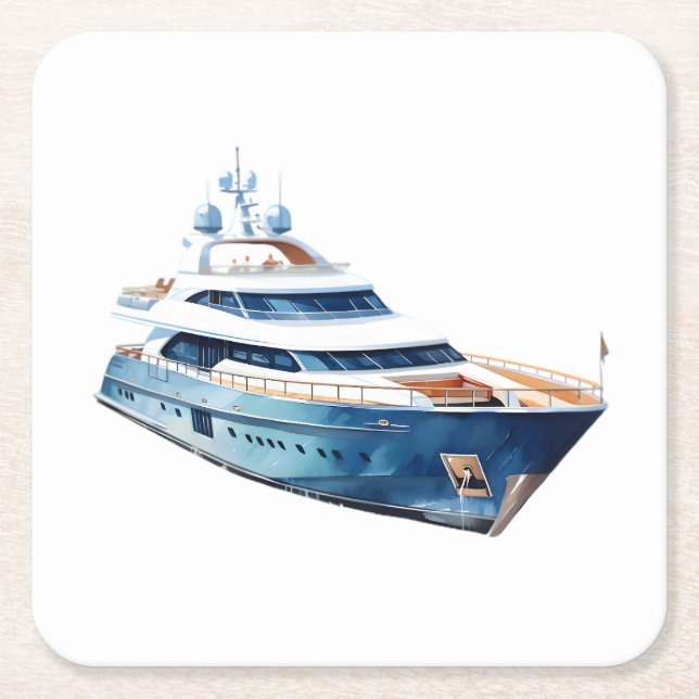 Dessous-de-verre Carré En Papier Bateau (Devant)
