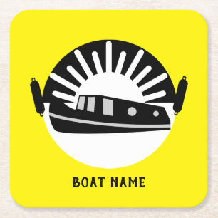 Dessous-de-verre Carré En Papier Bateau Narrowboat Canal Bateau Living Porte Voyage
