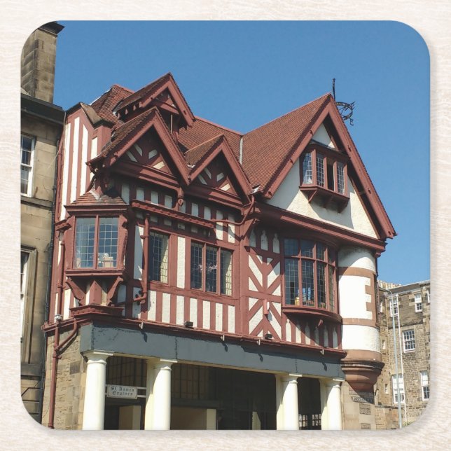 Dessous-de-verre Carré En Papier Bâtiment en chêne Tudor, Edimbourg, Ecosse (Devant)