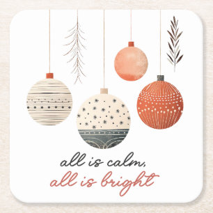 Dessous-de-verre Carré En Papier Baubles de Noël