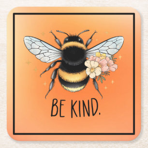 Dessous-de-verre Carré En Papier Be Kind Honey Bee Clipart-57650