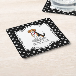 Dessous-de-verre Carré En Papier Beagle pourri Spoché (tri couleur 3) Chien drôle