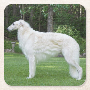 Dessous-de-verre Carré En Papier Beau Borzoi