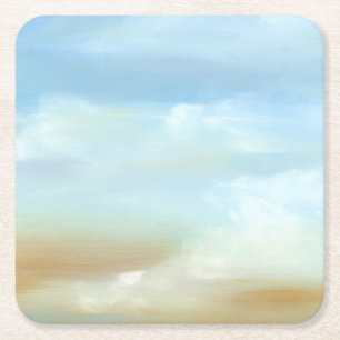 Dessous-de-verre Carré En Papier Beau ciel avec les nuages pelucheux