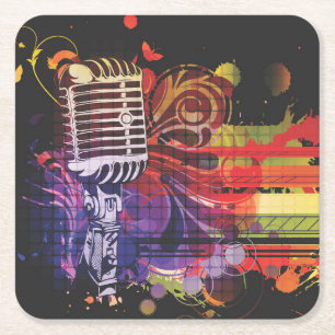 Dessous-de-verre Carré En Papier Beau Dessous de verre de microphone