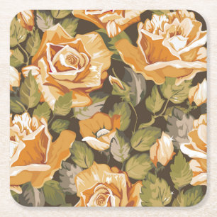 Dessous-de-verre Carré En Papier Beau ensemble de Dessous de verre de croquis flora