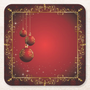 Dessous-de-verre Carré En Papier Beau ensemble de Dessous de verre de Noël/Vacances