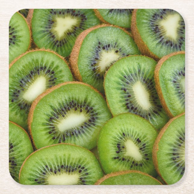 Dessous-de-verre Carré En Papier Beau frais KiWi prêt à manger (Devant)