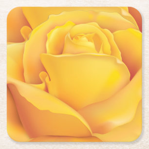 Dessous-de-verre Carré En Papier Beau rose jaune