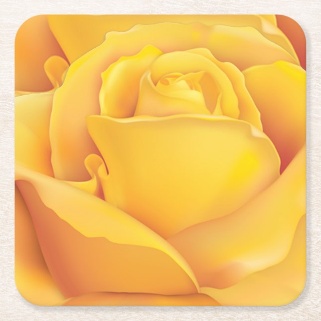 Dessous-de-verre Carré En Papier Beau rose jaune (Devant)