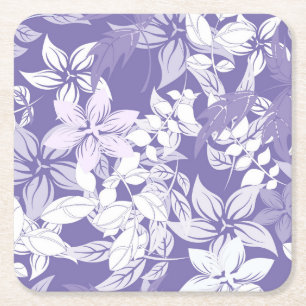 Dessous-de-verre Carré En Papier Beau Vintage Pastel Violet Motif Floral