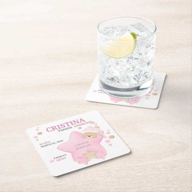 Dessous-de-verre Carré En Papier Bébé Bébé Bébé Bébé Fille Naissance Statistiques (En situation)