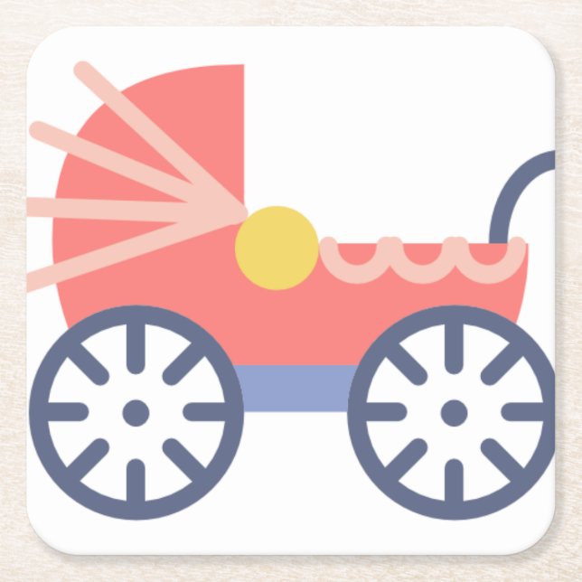 Dessous-de-verre Carré En Papier bébé buggy (Devant)