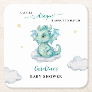 Dessous-de-verre Carré En Papier Bébé Dragon Baby Shower