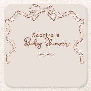 Dessous-de-verre Carré En Papier Bébé en cours de brassage Fête de bébé à thème caf