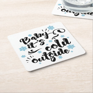 Dessous-de-verre Carré En Papier Bébé son froid typographie extérieure Vacances d'h